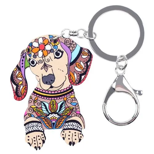 Acrylic Statement Dog Jewelry Key Chain Key Pom Gift for Women & Girl