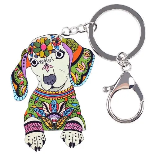 Acrylic Statement Dog Jewelry Key Chain Key Pom Gift for Women & Girl