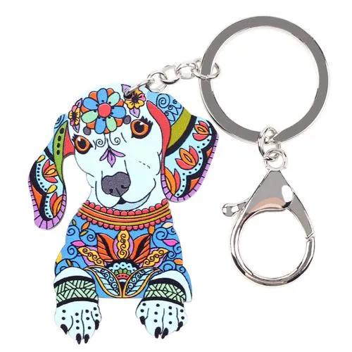 Acrylic Statement Dog Jewelry Key Chain Key Pom Gift for Women & Girl