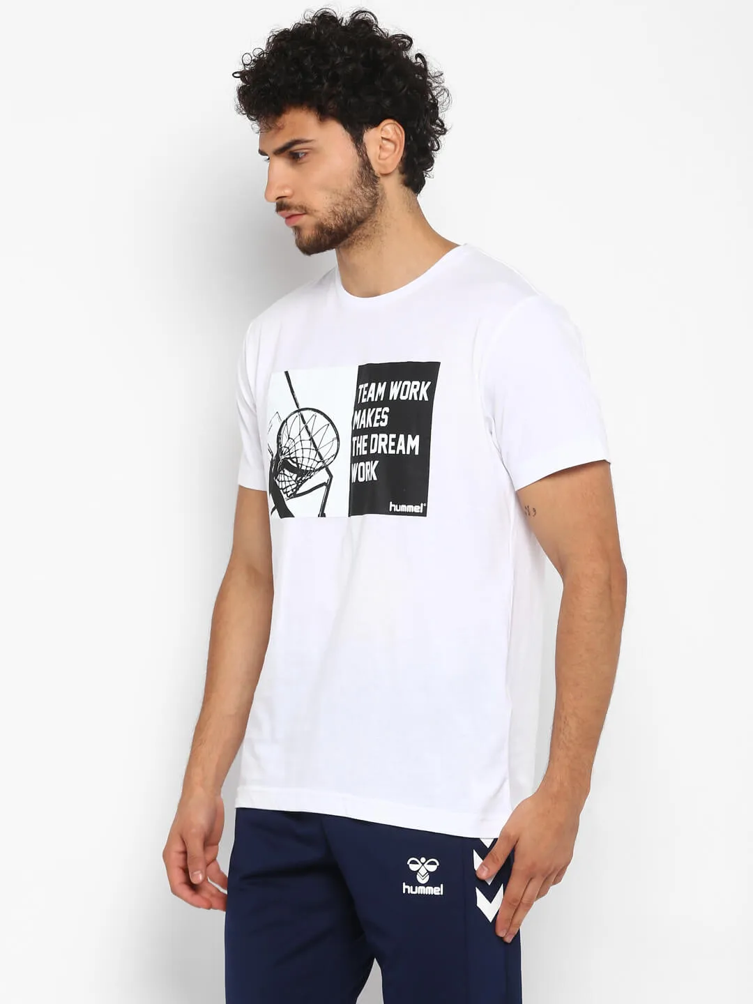 Adolfo Men Cotton White T-Shirt