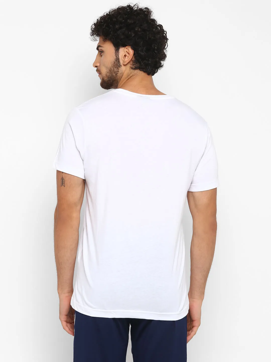 Adolfo Men Cotton White T-Shirt