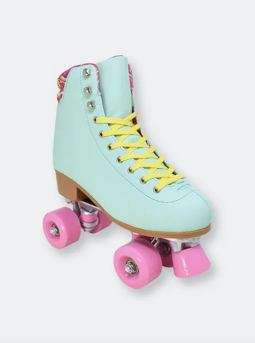 Adult Mint Quilted Roller Skates - Mint