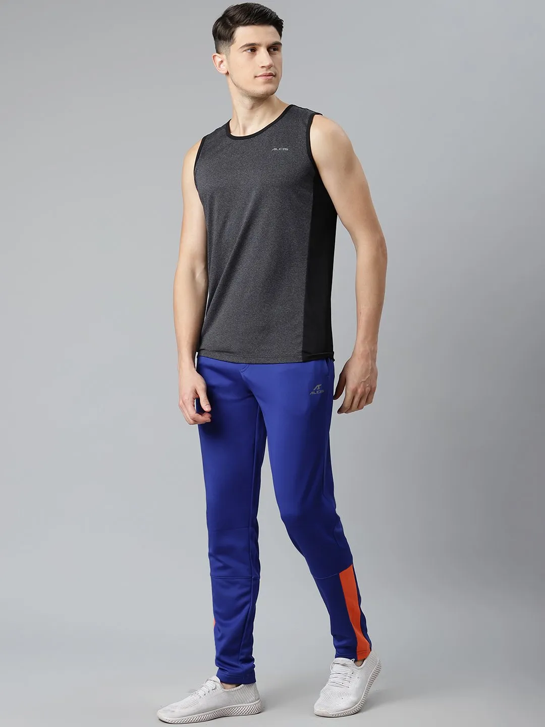 Alcis Men Blue Slim Fit Solid Track Pants