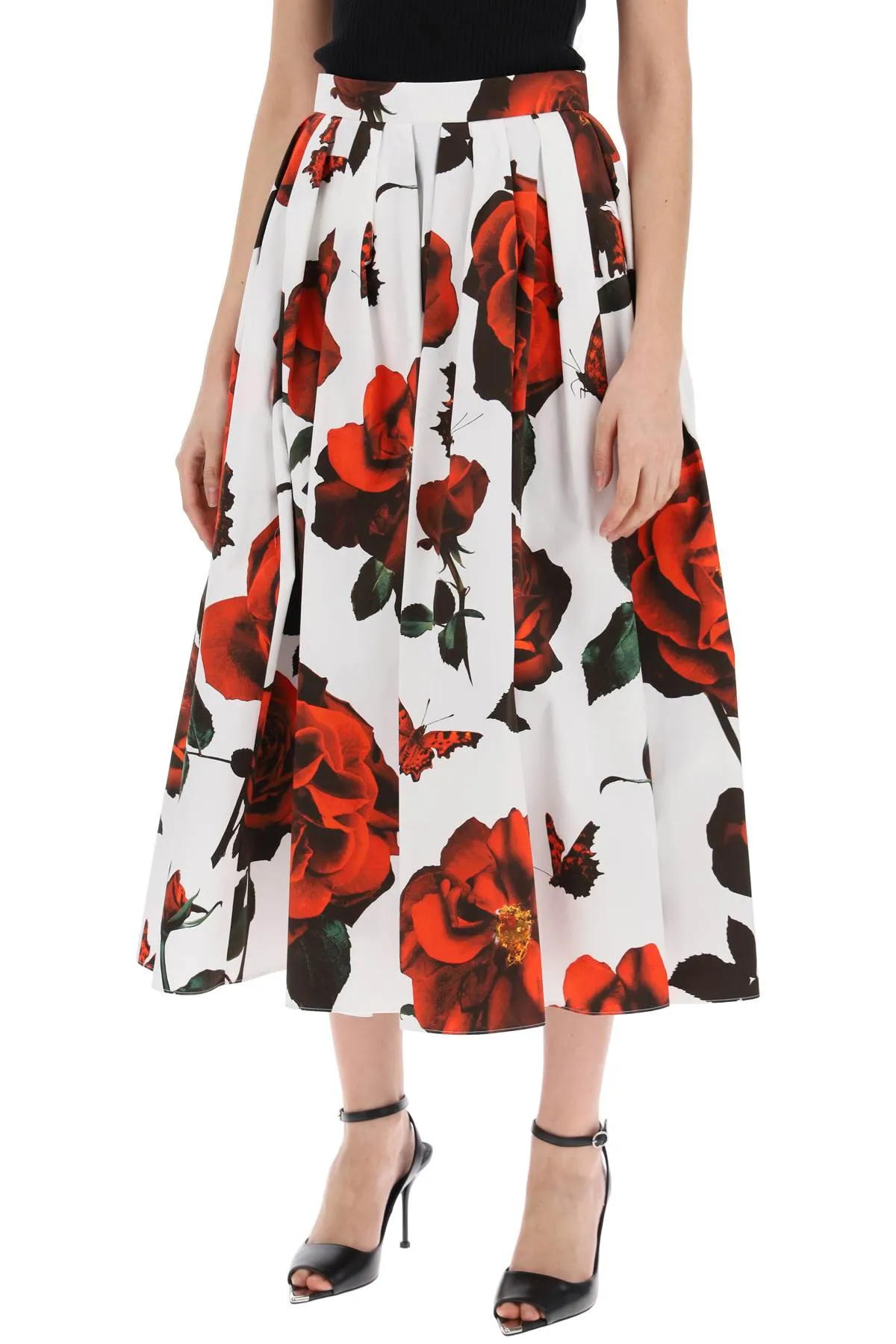 ALEXANDER MCQUEEN tudor rose pleated