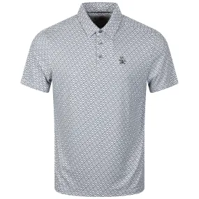 All Over Heritage Geo Print Golf Polo Quiet Shade - AW23