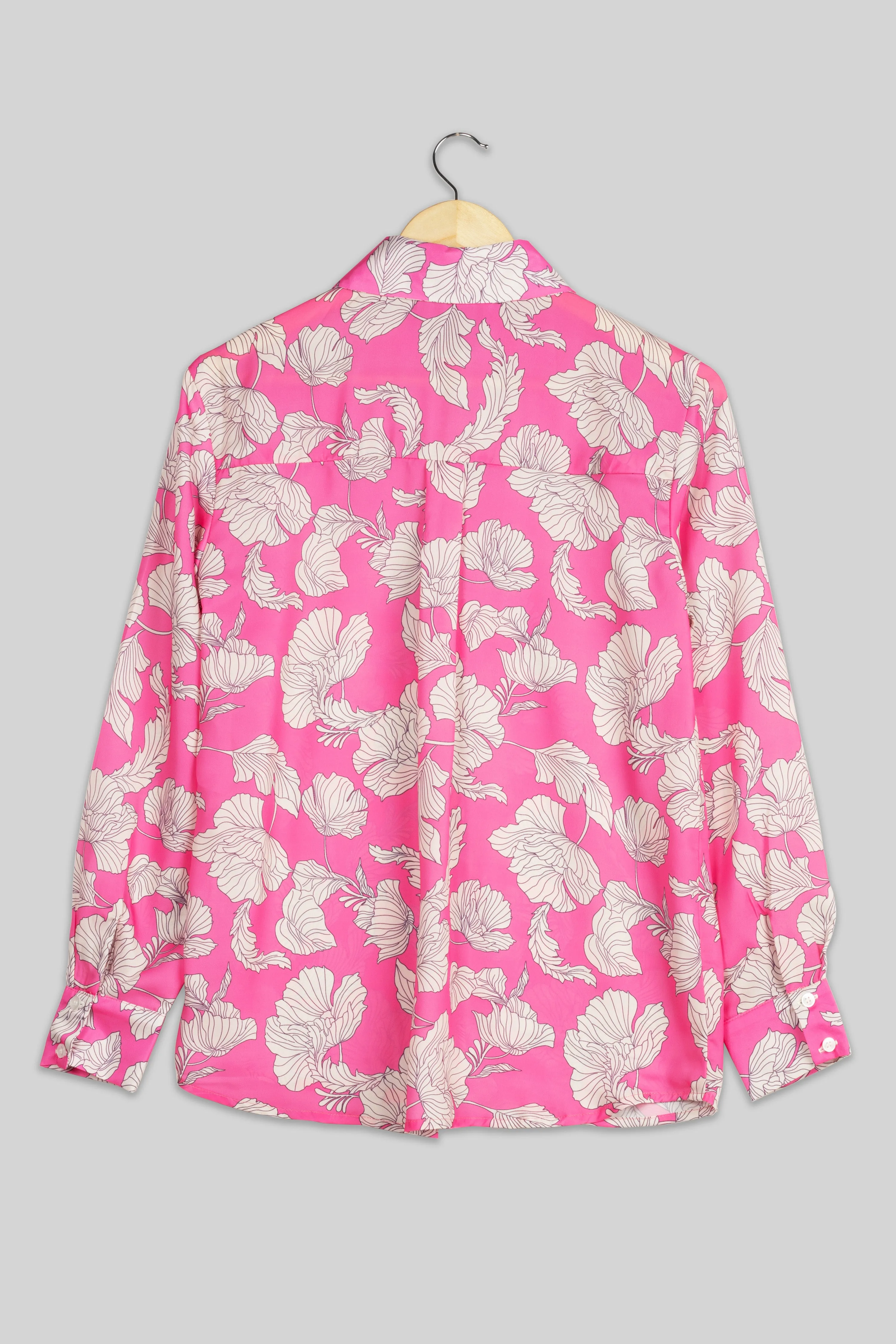 Ancient Pink Floral Shirt For Women