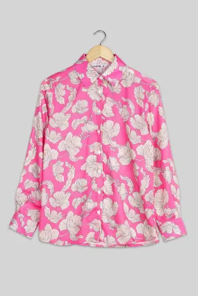 Ancient Pink Floral Shirt For Women