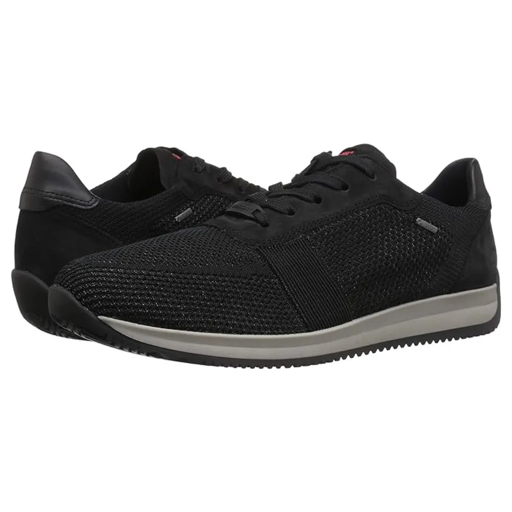 Mens Ara Luca Black Knitted Sneakers