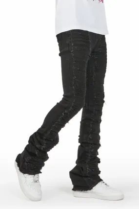 Astor Black Super Stacked Flare Jean