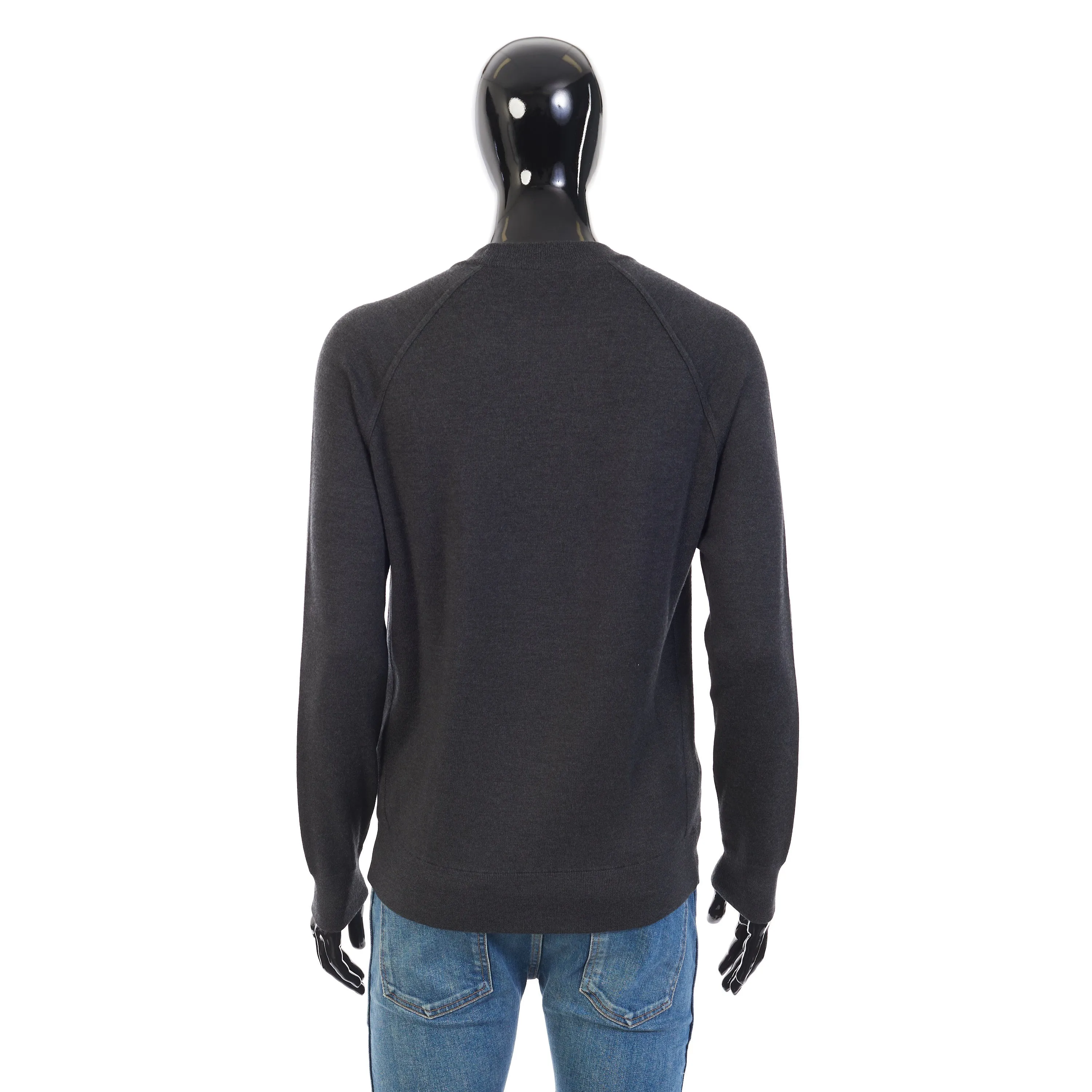 Balfour Crew Neck In Anthracite Gray Silk, Cashmere, Virgin Wool