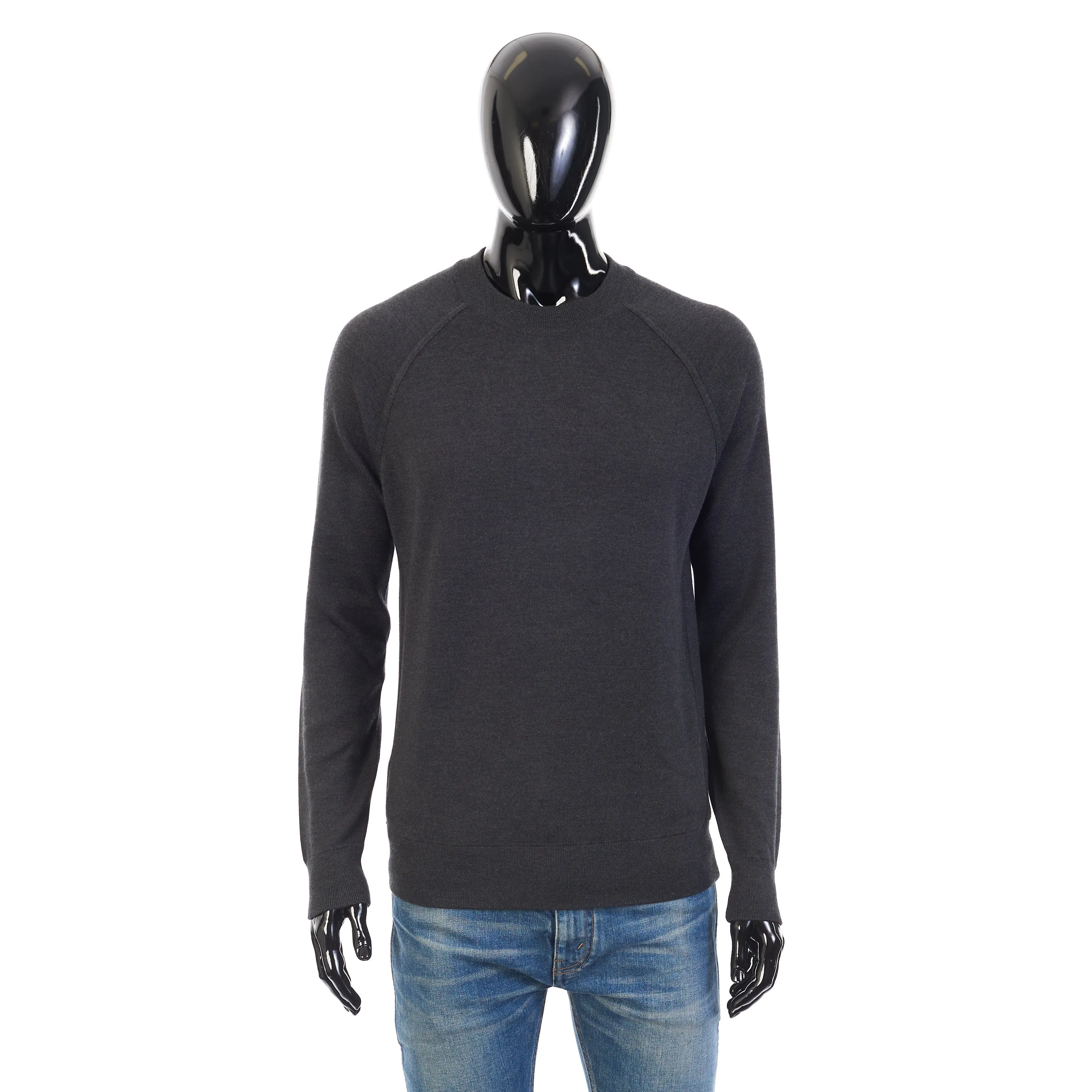 Balfour Crew Neck In Anthracite Gray Silk, Cashmere, Virgin Wool