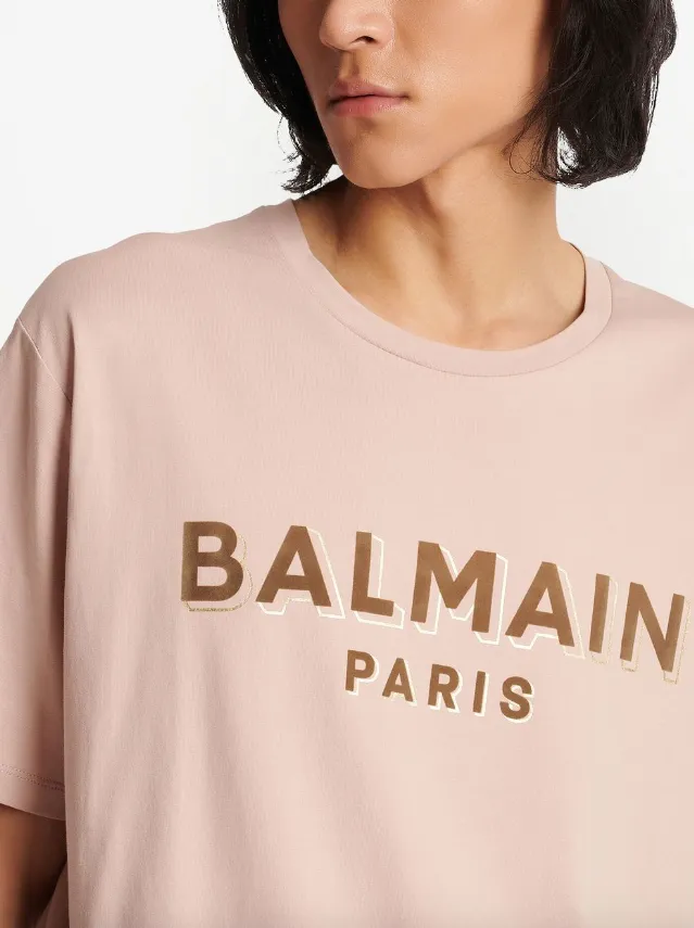 Balmain flocked logo T-shirt