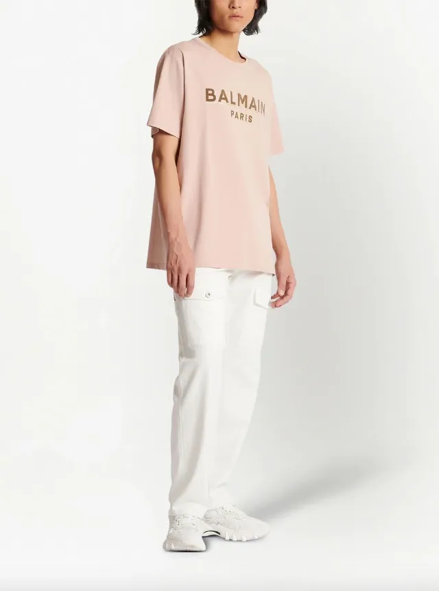 Balmain flocked logo T-shirt