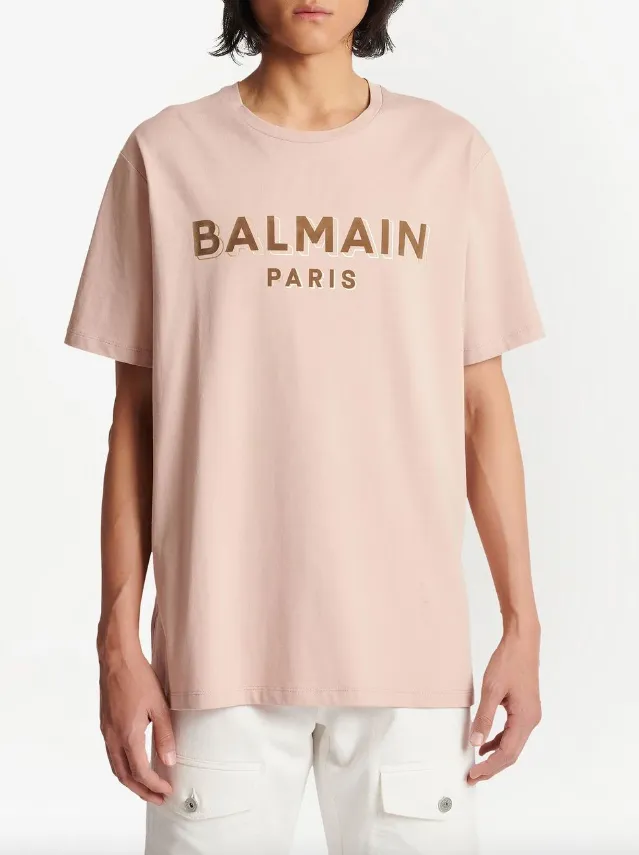 Balmain flocked logo T-shirt