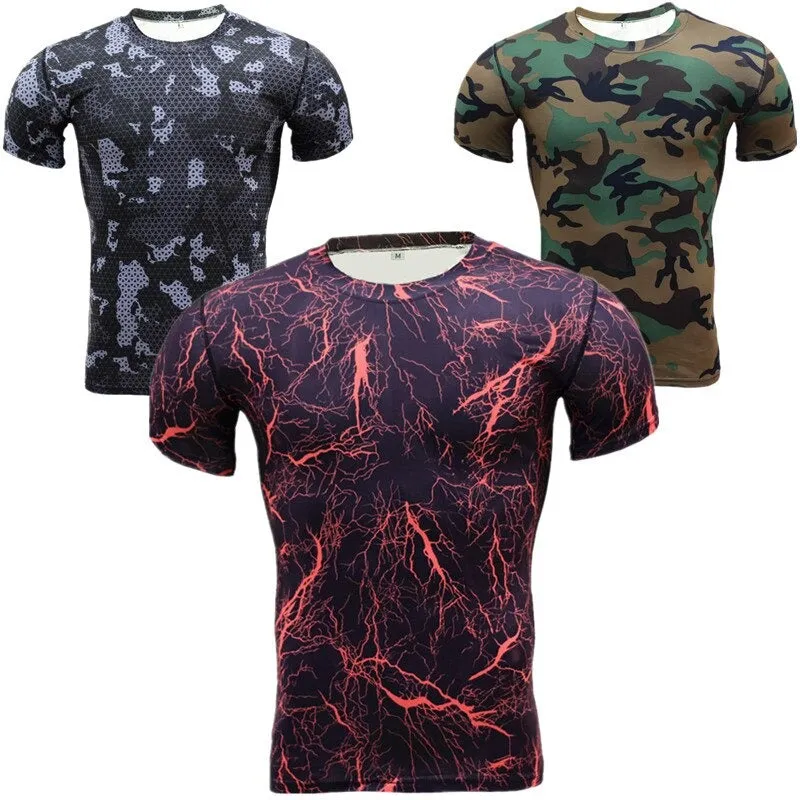 Base Layer Camouflage Crossfit Fitness Quick Dry Tight T-Shirts Tops & Tees