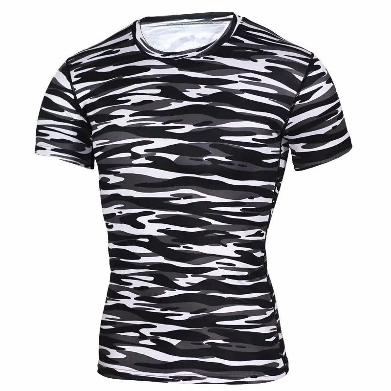 Base Layer Camouflage Crossfit Fitness Quick Dry Tight T-Shirts Tops & Tees