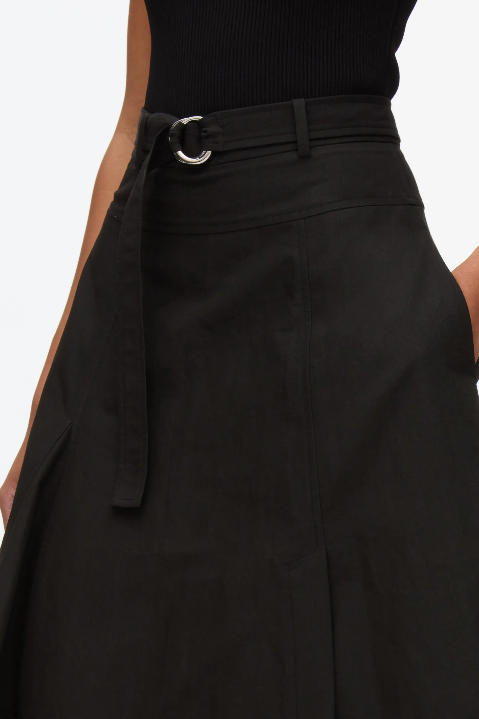 Belted Flare Skirt