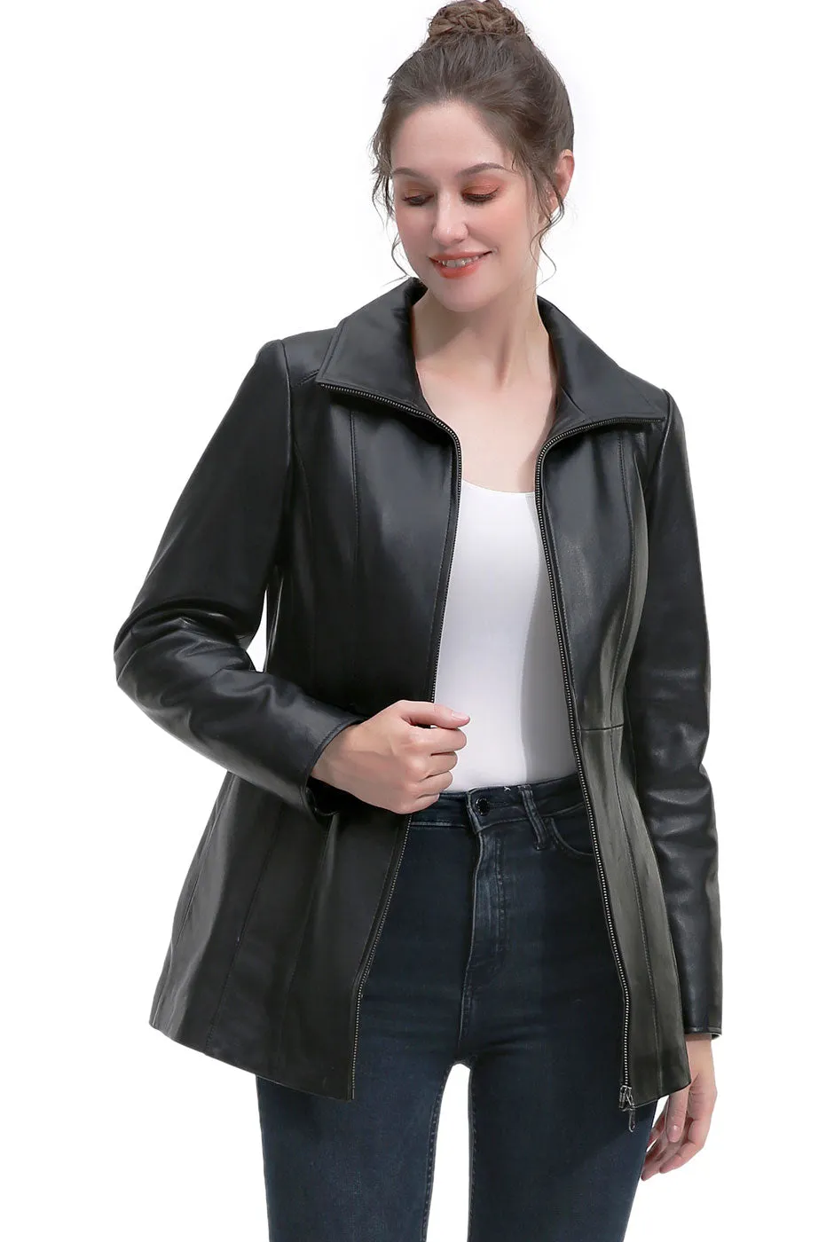 BGSD Women Zofia Lambskin Leather Jacket