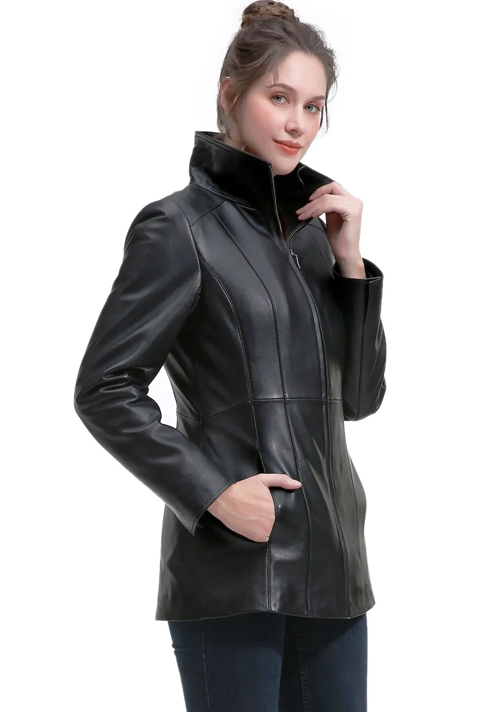 BGSD Women Zofia Lambskin Leather Jacket