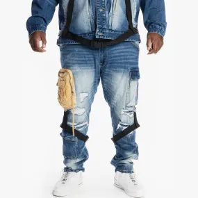 Big and Tall Utility Fashion Jeans - Bristol Blue