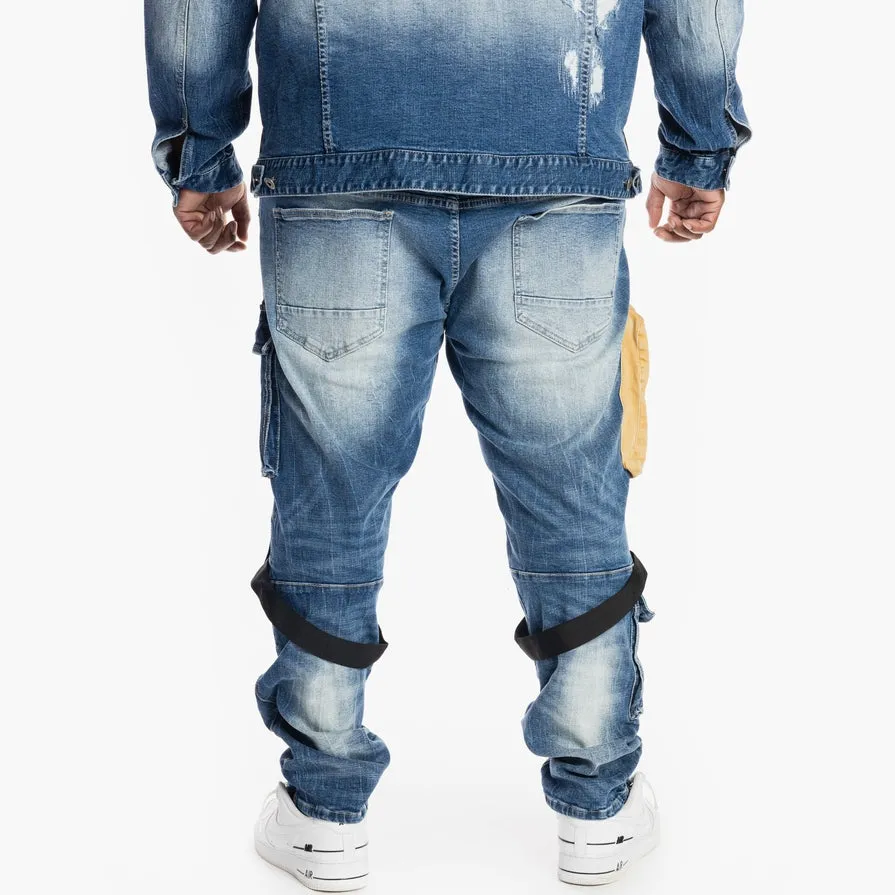 Big and Tall Utility Fashion Jeans - Bristol Blue