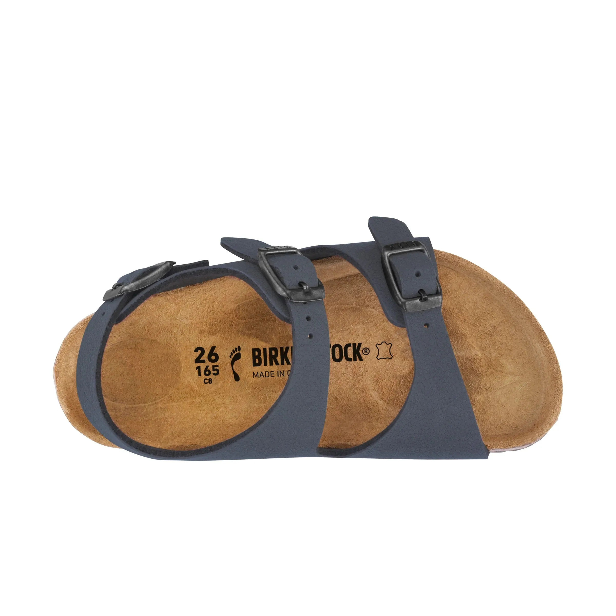 Birkenstock Kids Roma BirkiBuc Navy - Narrow