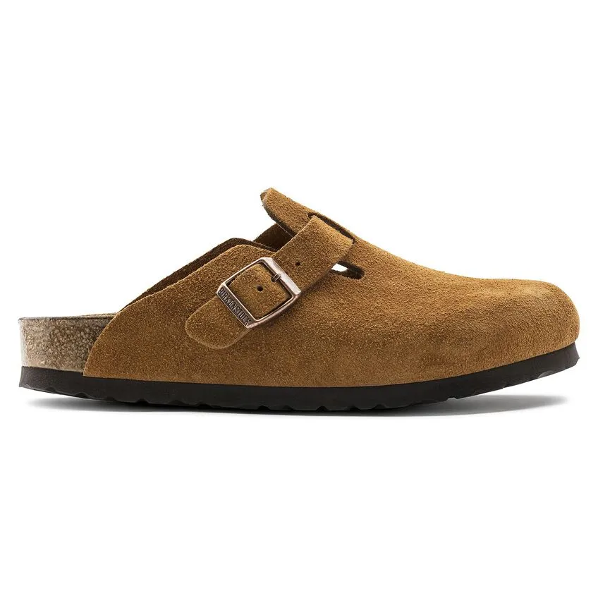 Birkenstock Men's Boston Soft Footbed Suede Leather (Mink - Regular Fit)