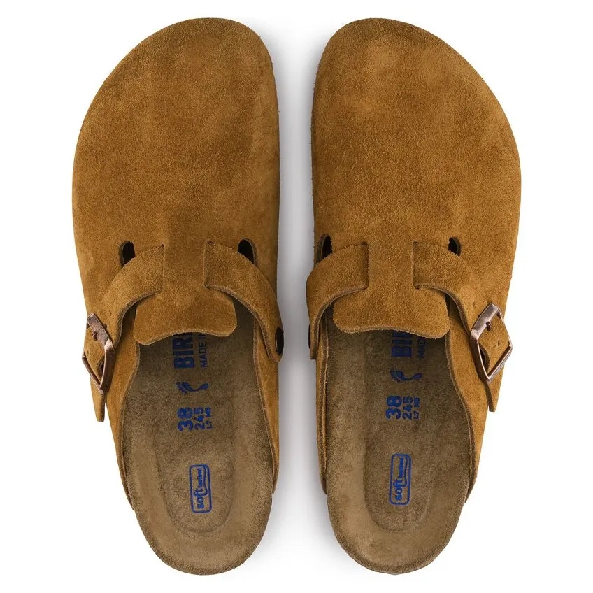 Birkenstock Men's Boston Soft Footbed Suede Leather (Mink - Regular Fit)