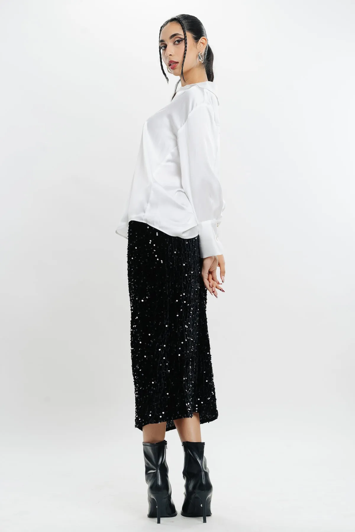 Black Sequin Skirt