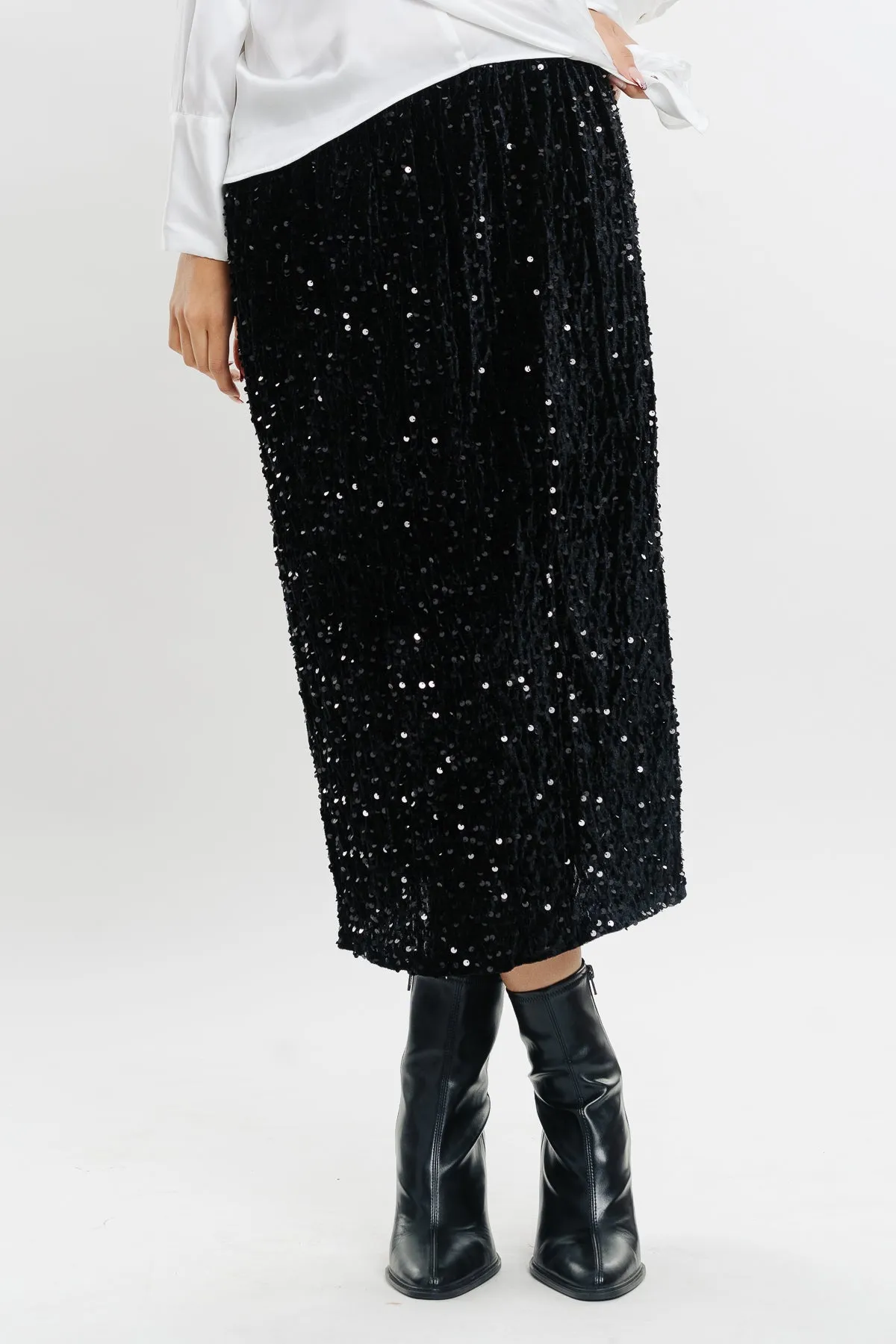 Black Sequin Skirt