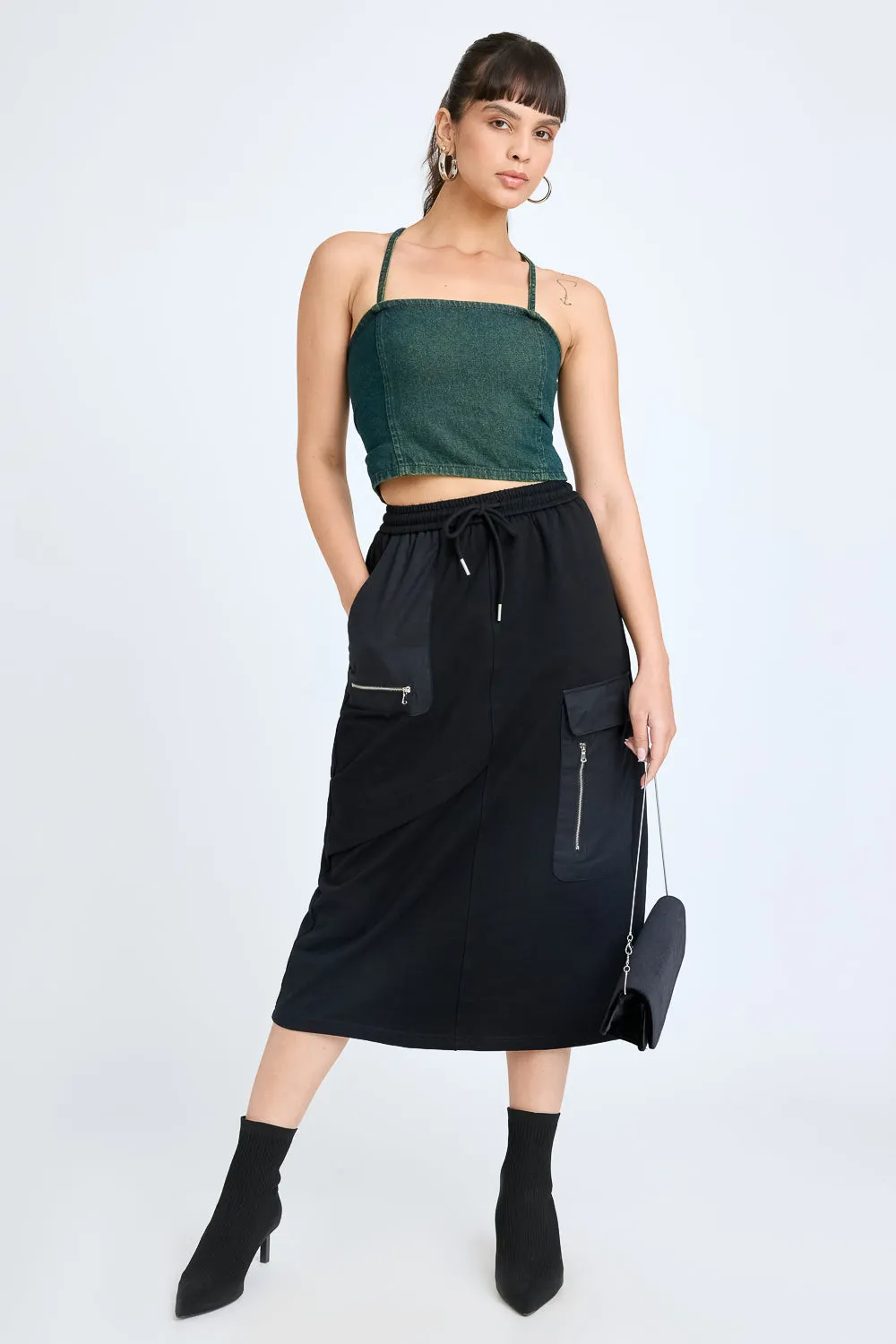 Black Utility Skirt