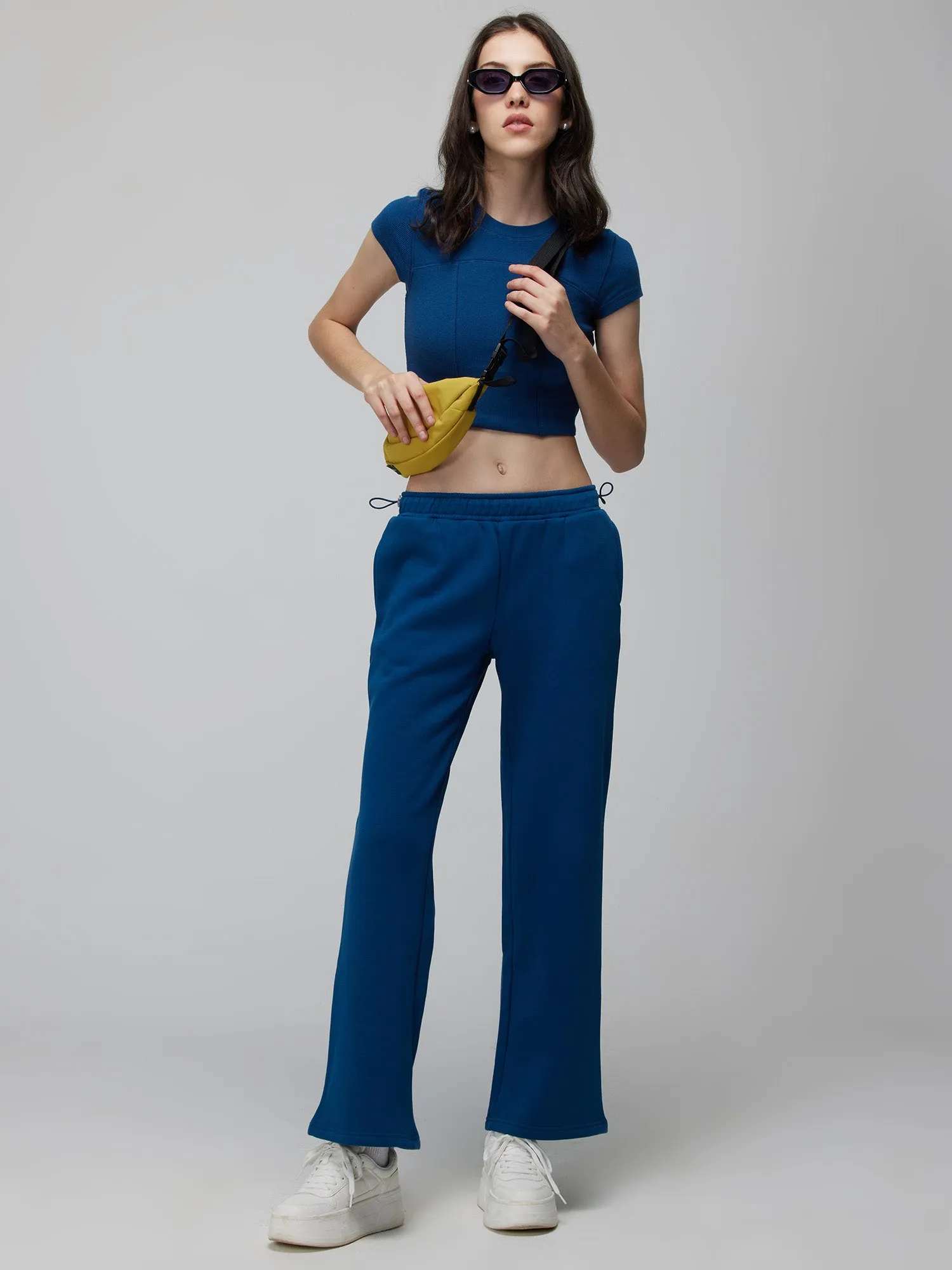 Blue Relaxed Wide Leg Pants