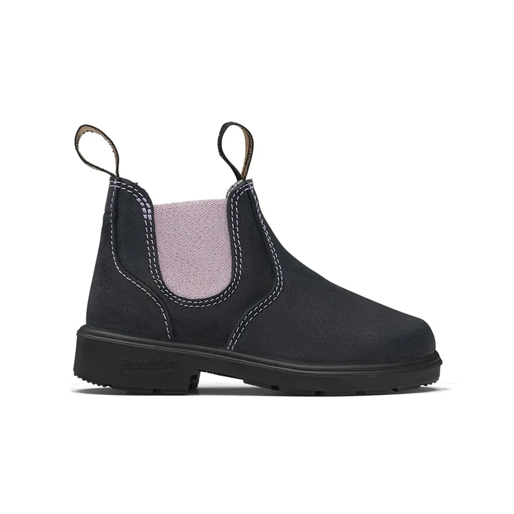 Blundstone #2195 - Kids Navy Suede with Pale Pink Elastic