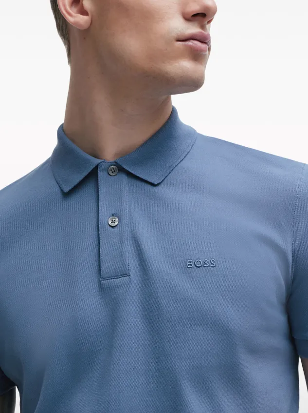 BOSS embroidered-logo cotton polo shirt