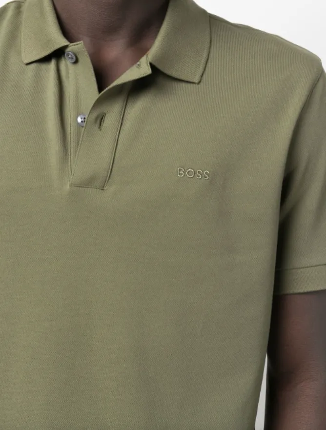 BOSS embroidered-logo cotton polo shirt