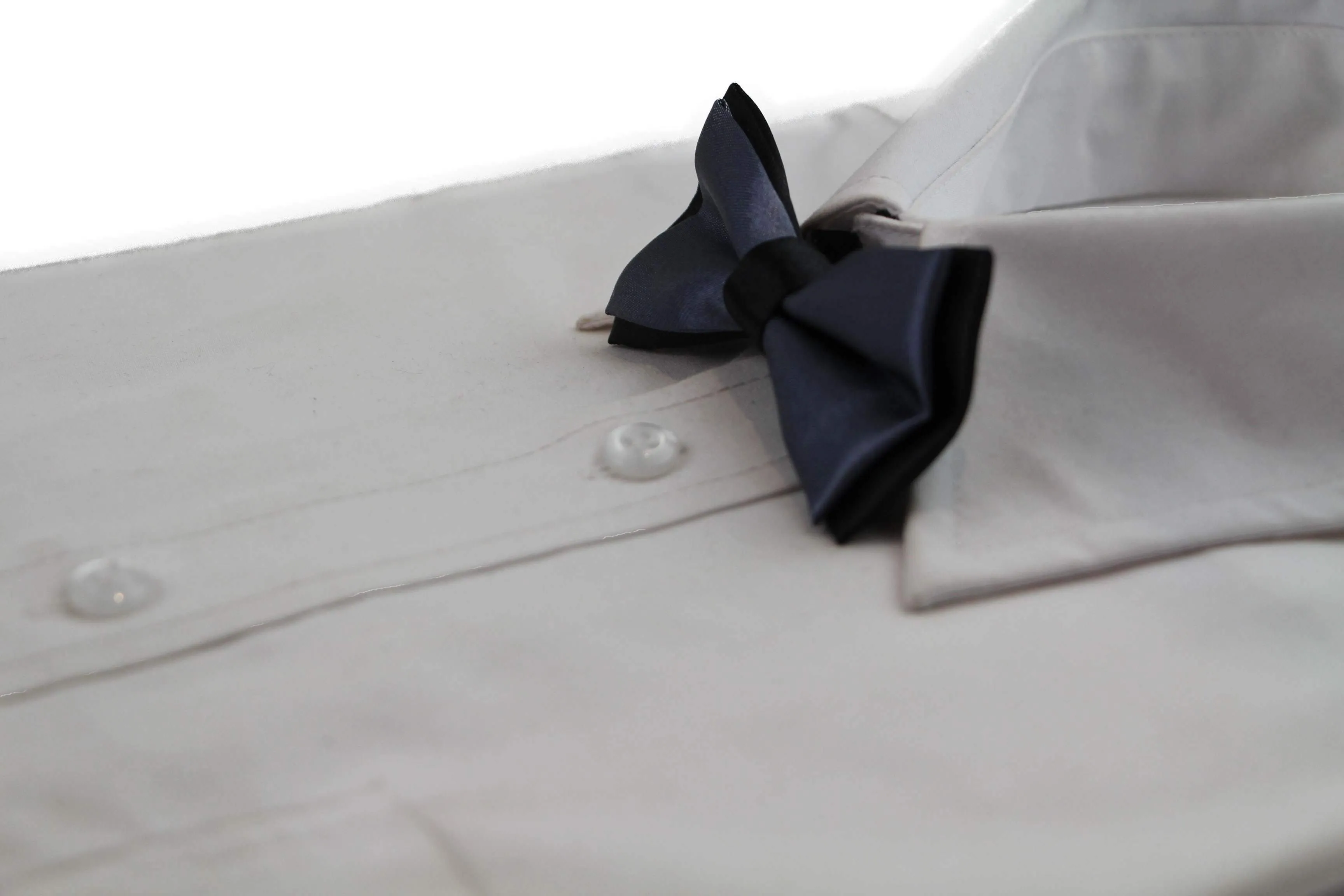 Boys Gunmetal Two Tone Layer Bow Tie