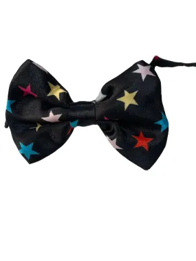 Boys Toddlers Black With Multicoloured Stars Bow Tie