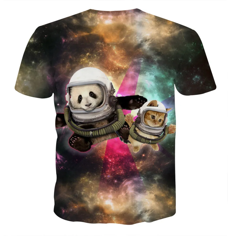 brand fashion cute super powers cartoon cat 3D t-shirt for boys