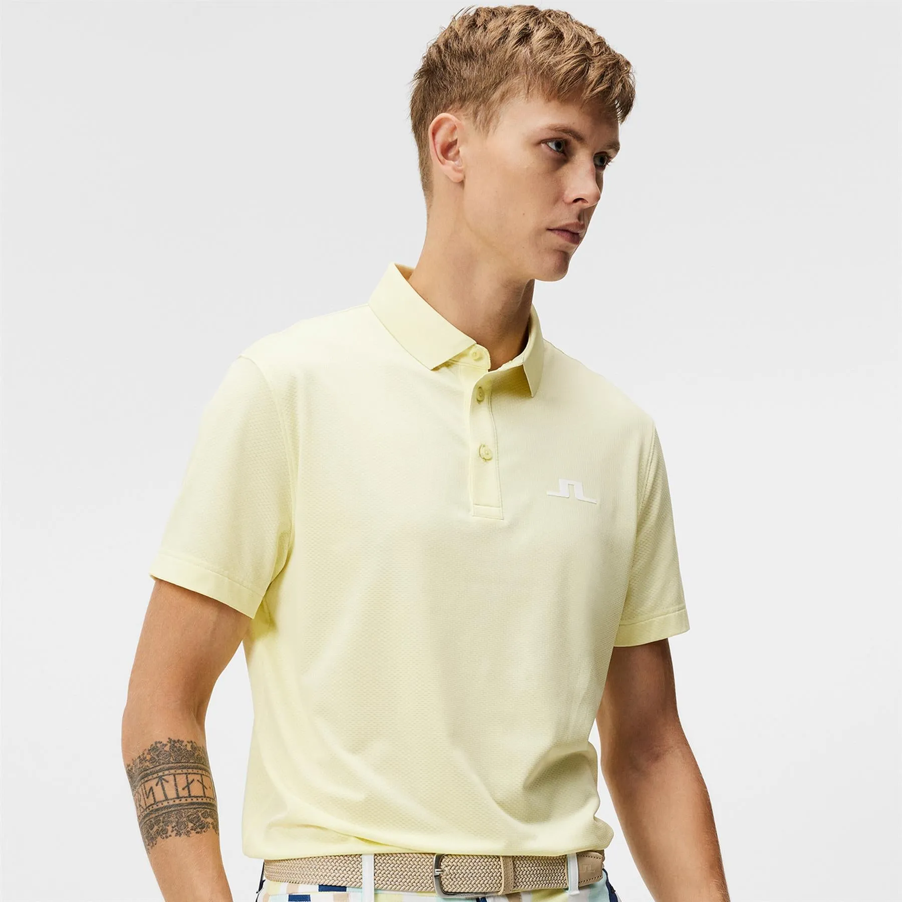 Bridge Regular Fit Tech Mesh Polo Wax Yellow - SS24