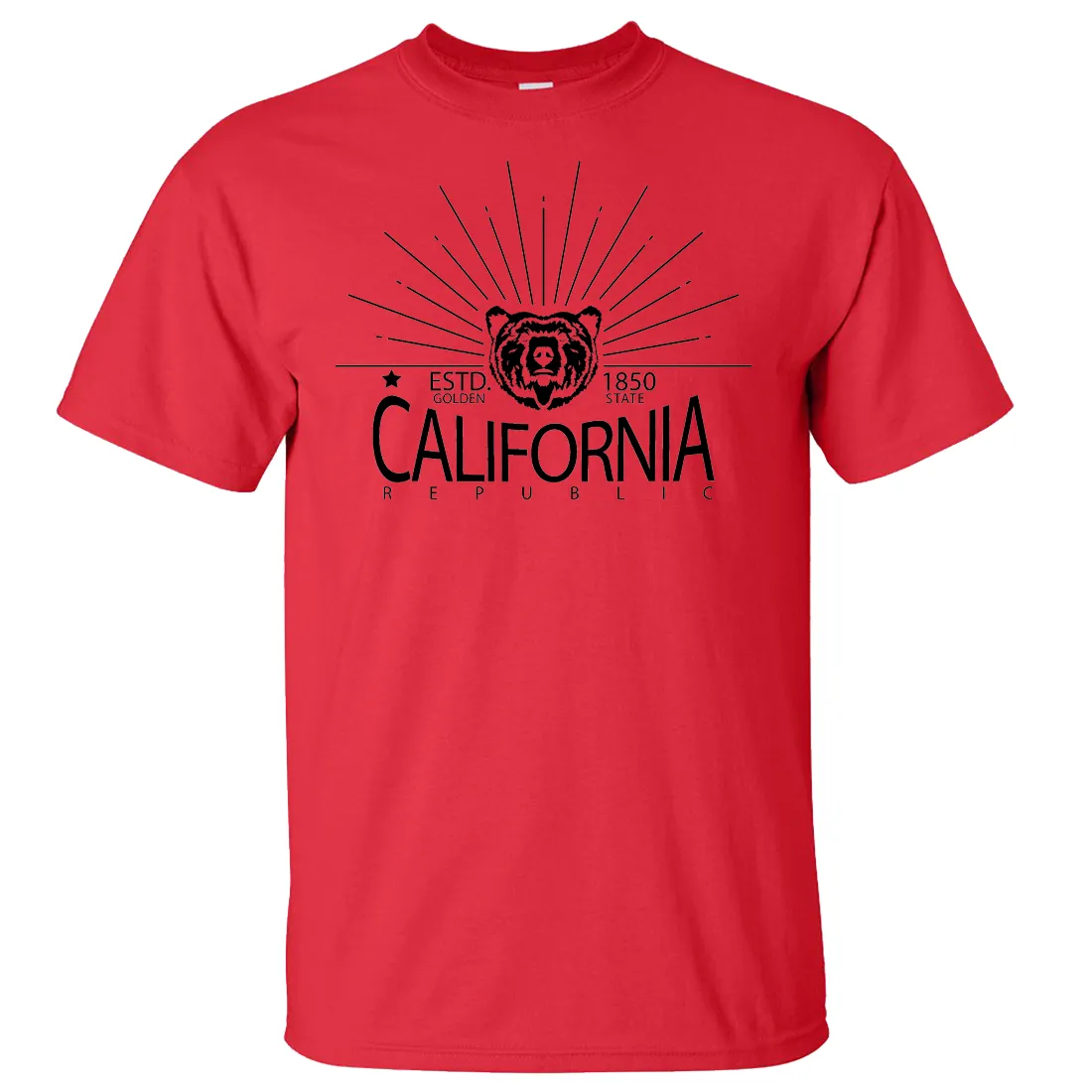 California Golden State Black Print Asst Colors T-shirt/tee