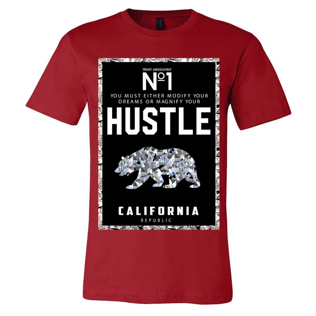 California Republic No. 1 Diamond Hustle Asst Colors Mens Fitted Tee