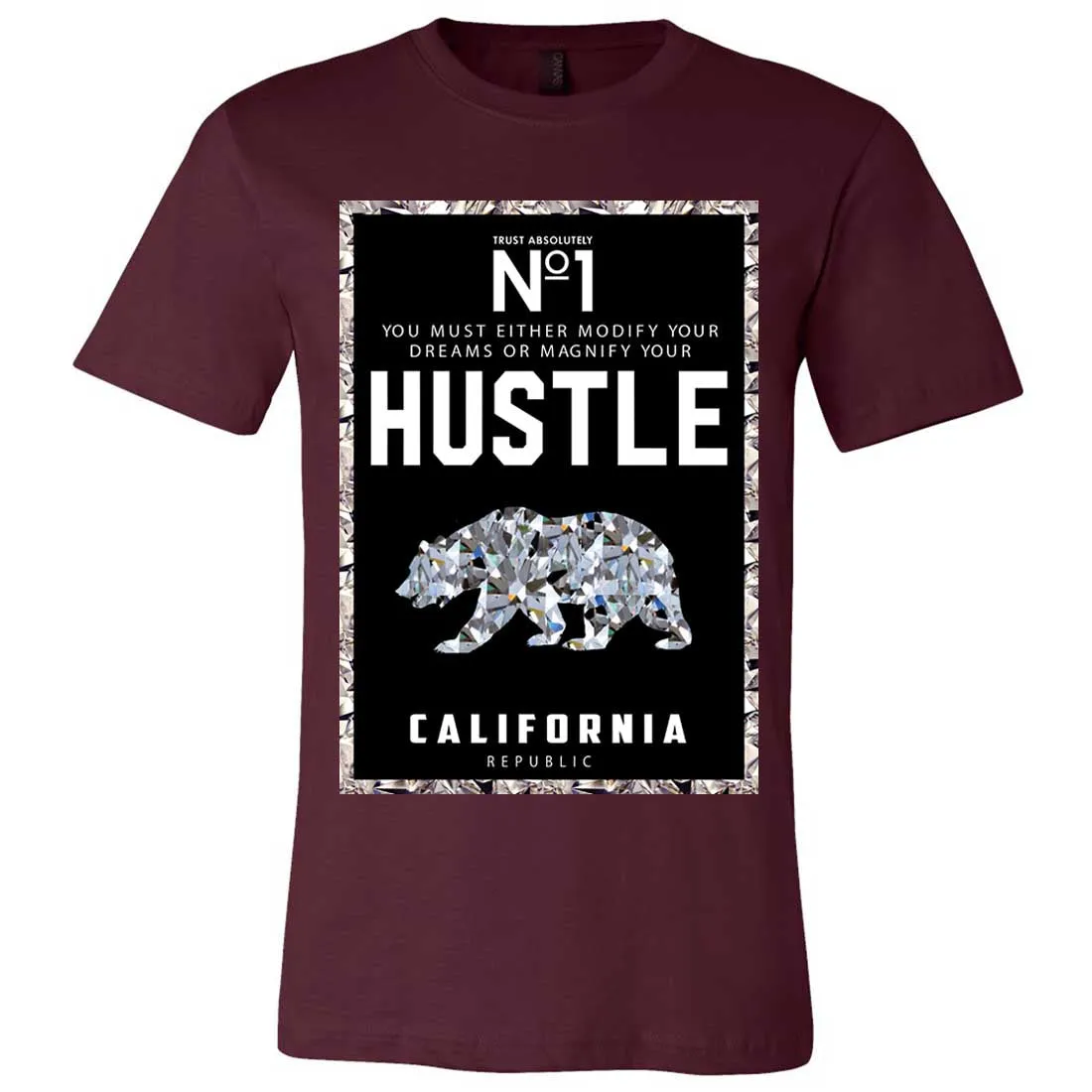 California Republic No. 1 Diamond Hustle Asst Colors Mens Fitted Tee