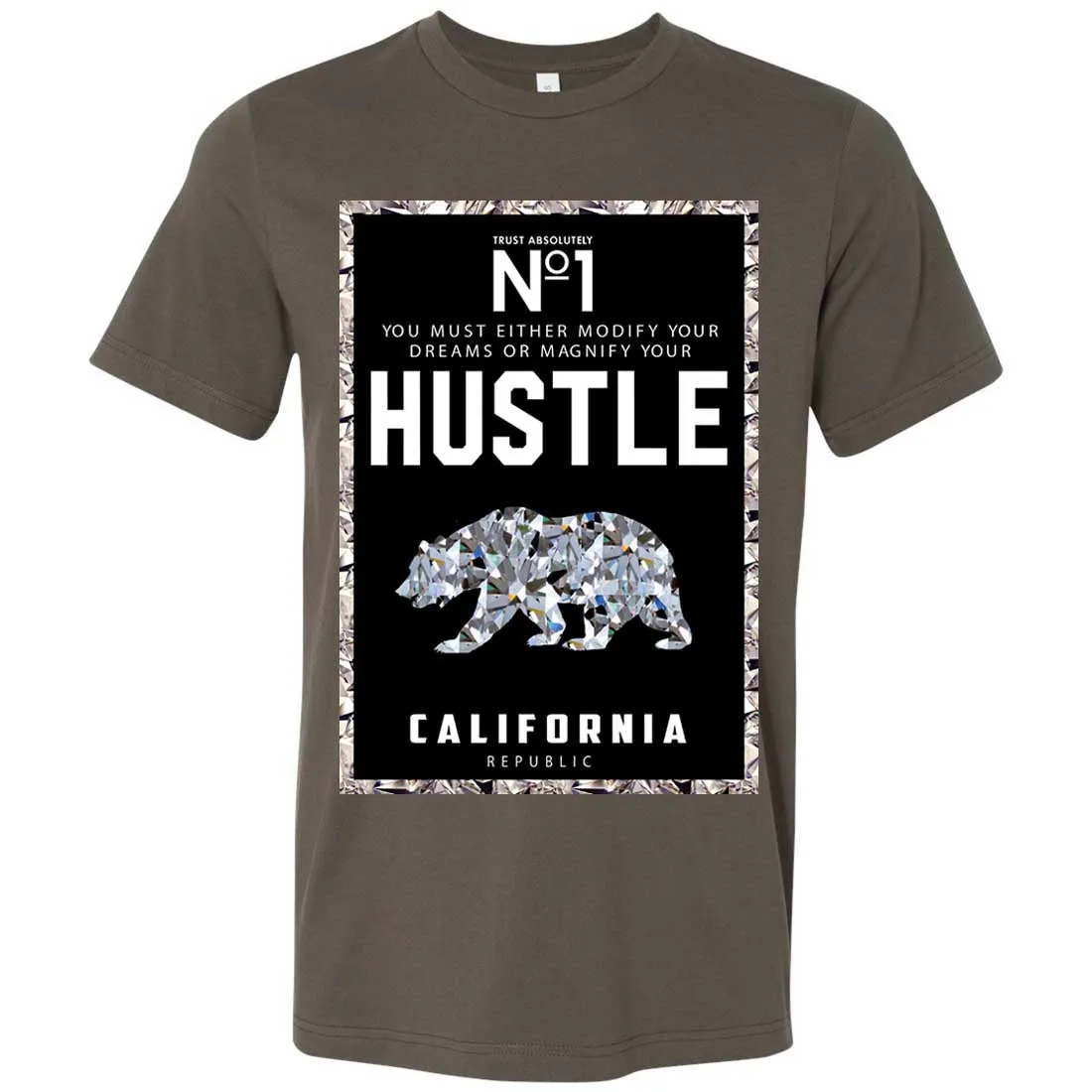 California Republic No. 1 Diamond Hustle Asst Colors Mens Fitted Tee