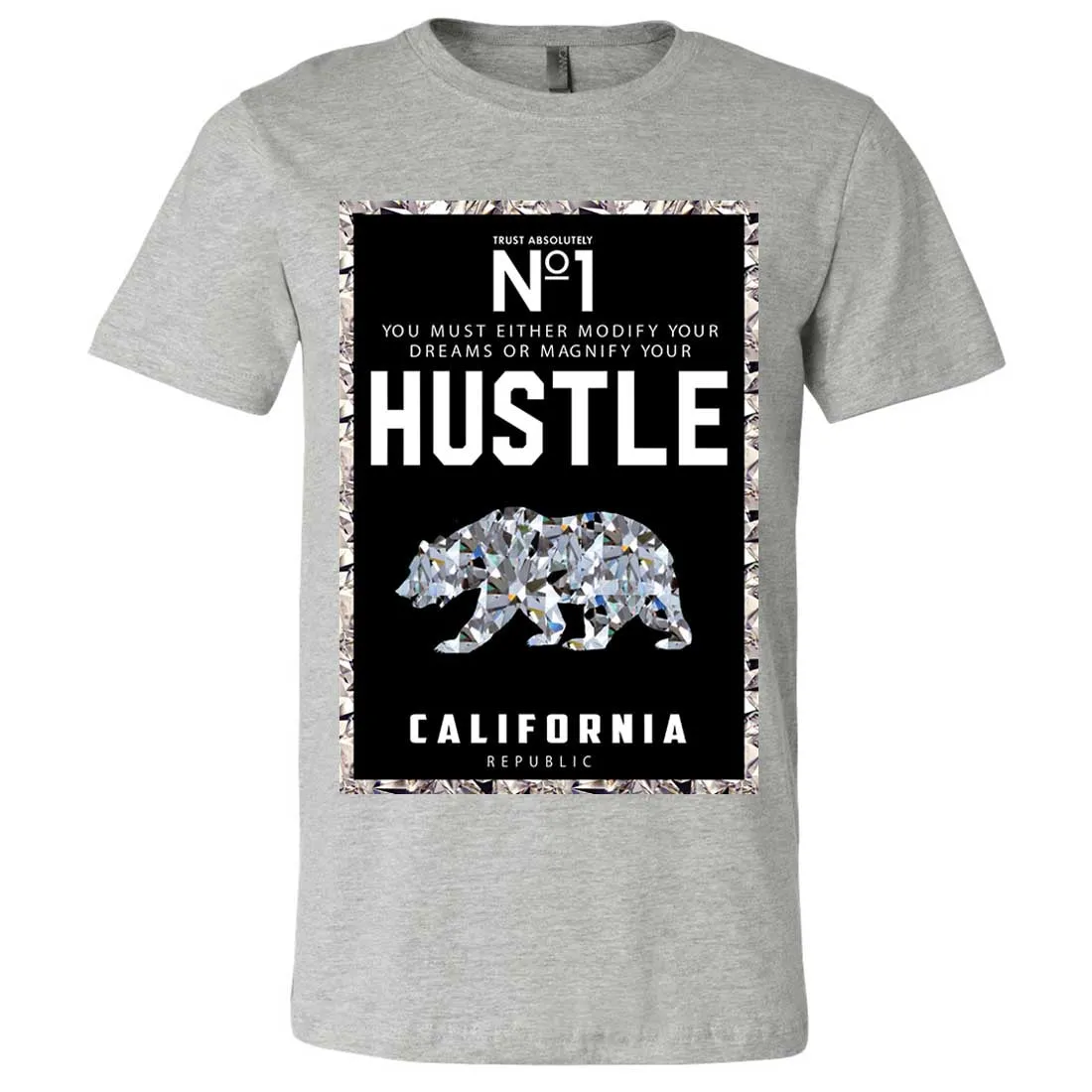 California Republic No. 1 Diamond Hustle Asst Colors Mens Fitted Tee