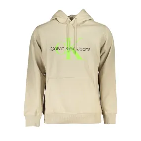 Calvin Klein Beige Hooded Cotton Sweatshirt