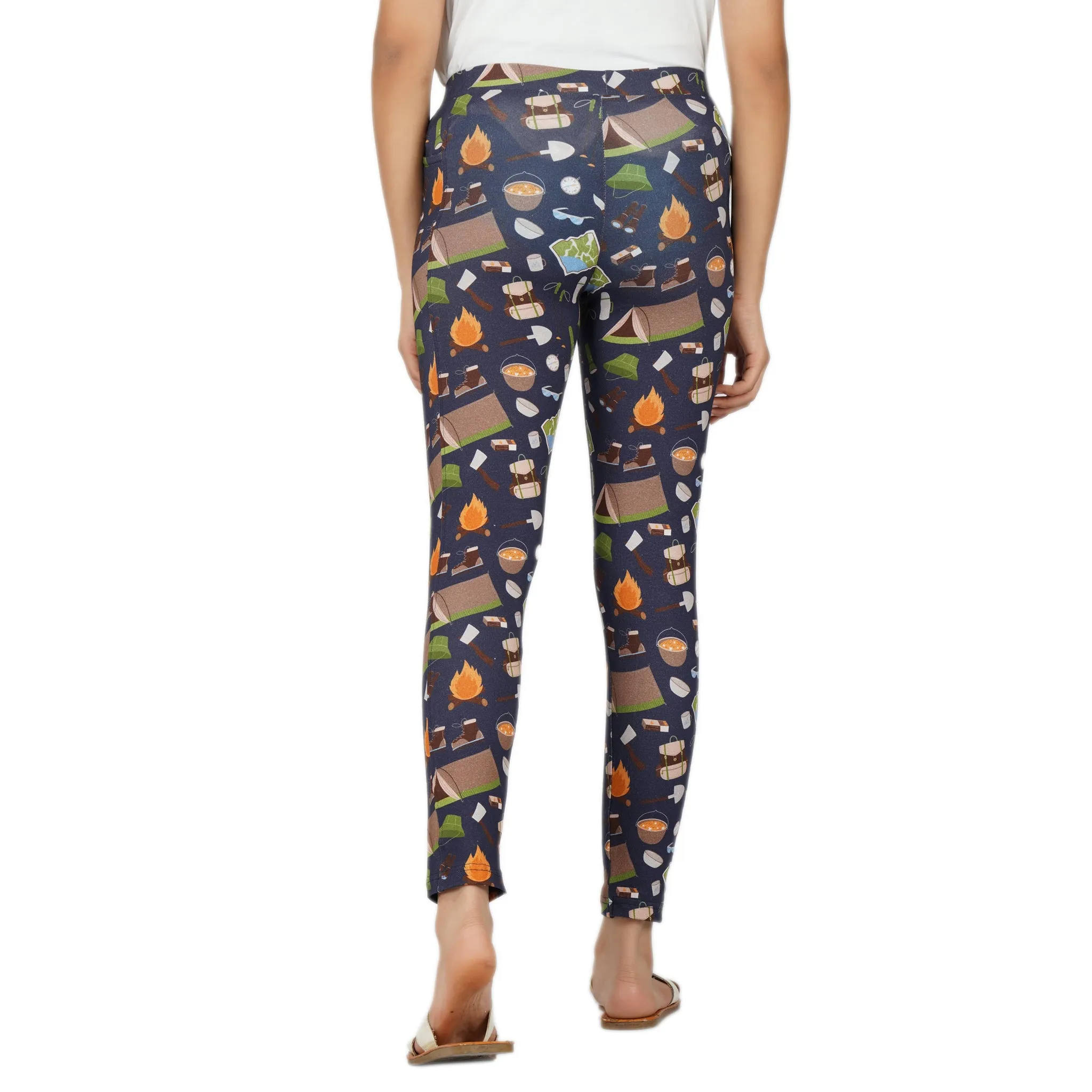 Camping Kids Leggings with Pockets