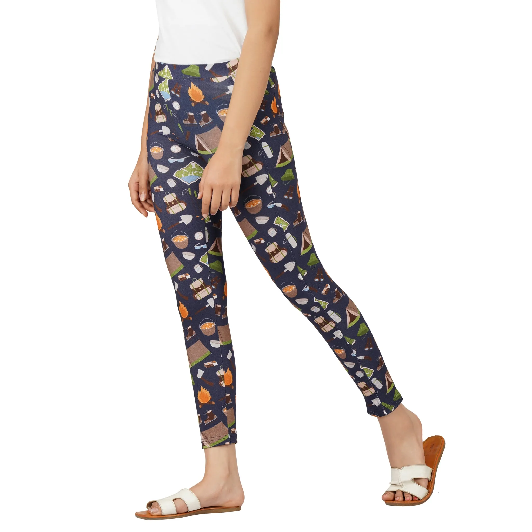 Camping Kids Leggings with Pockets