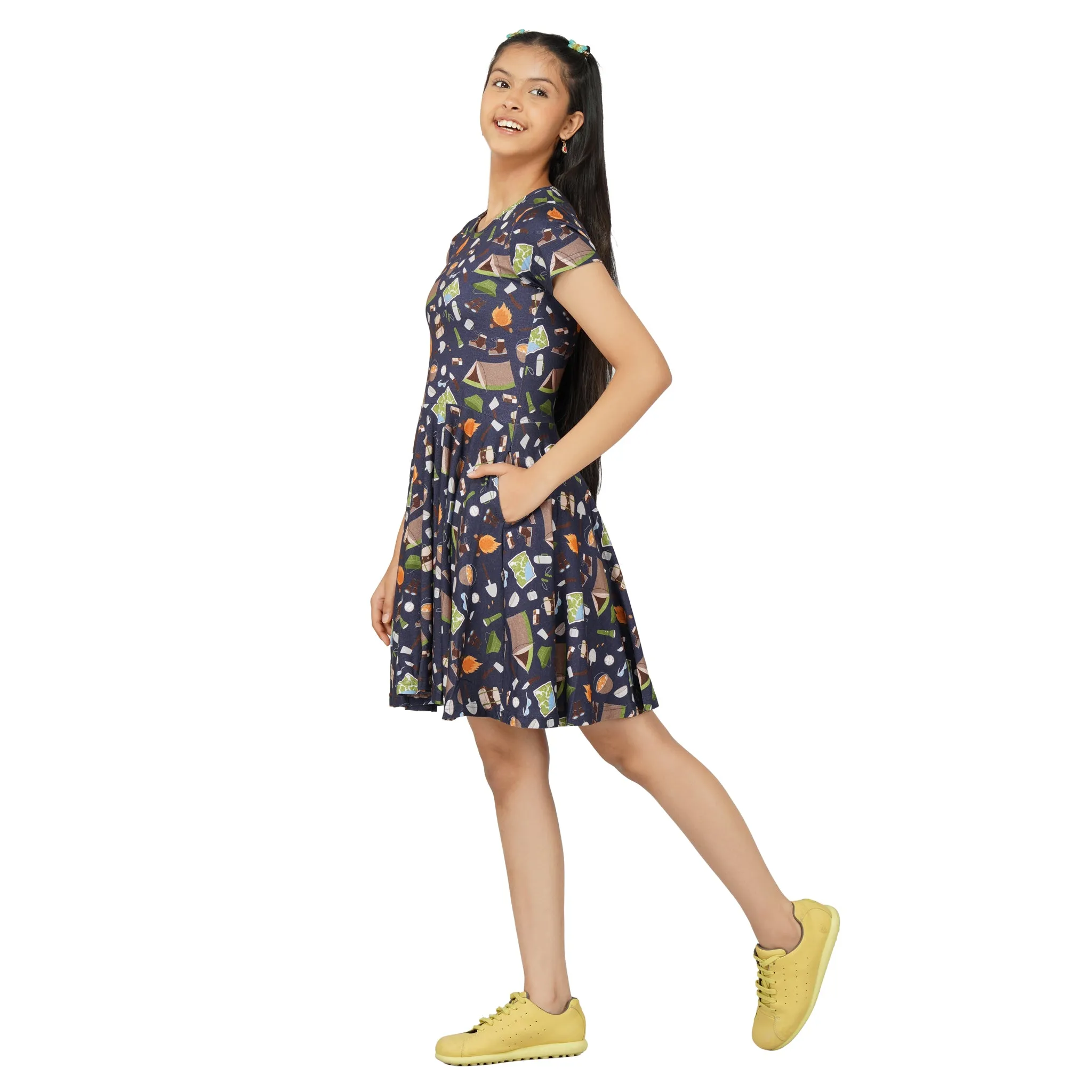 Camping Kids Twirl Dress