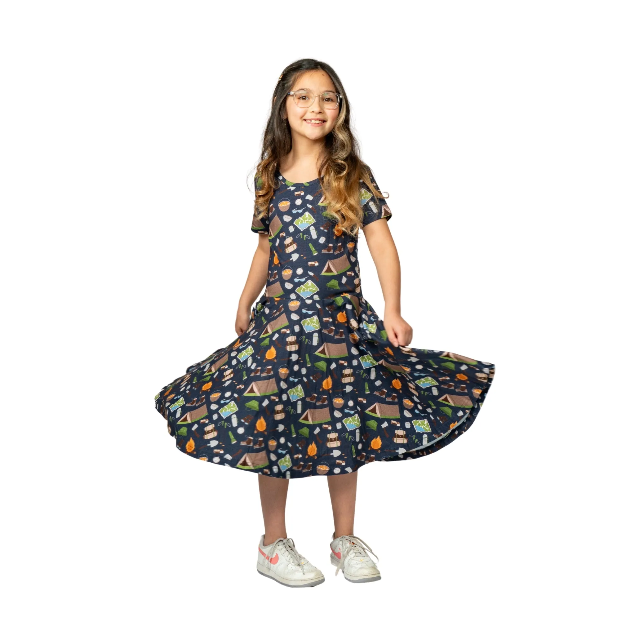 Camping Kids Twirl Dress