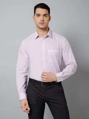 Cantabil Cotton Micro Printed Full Sleeve Regular Fit Pink Formal Shirt for Men with Pocket